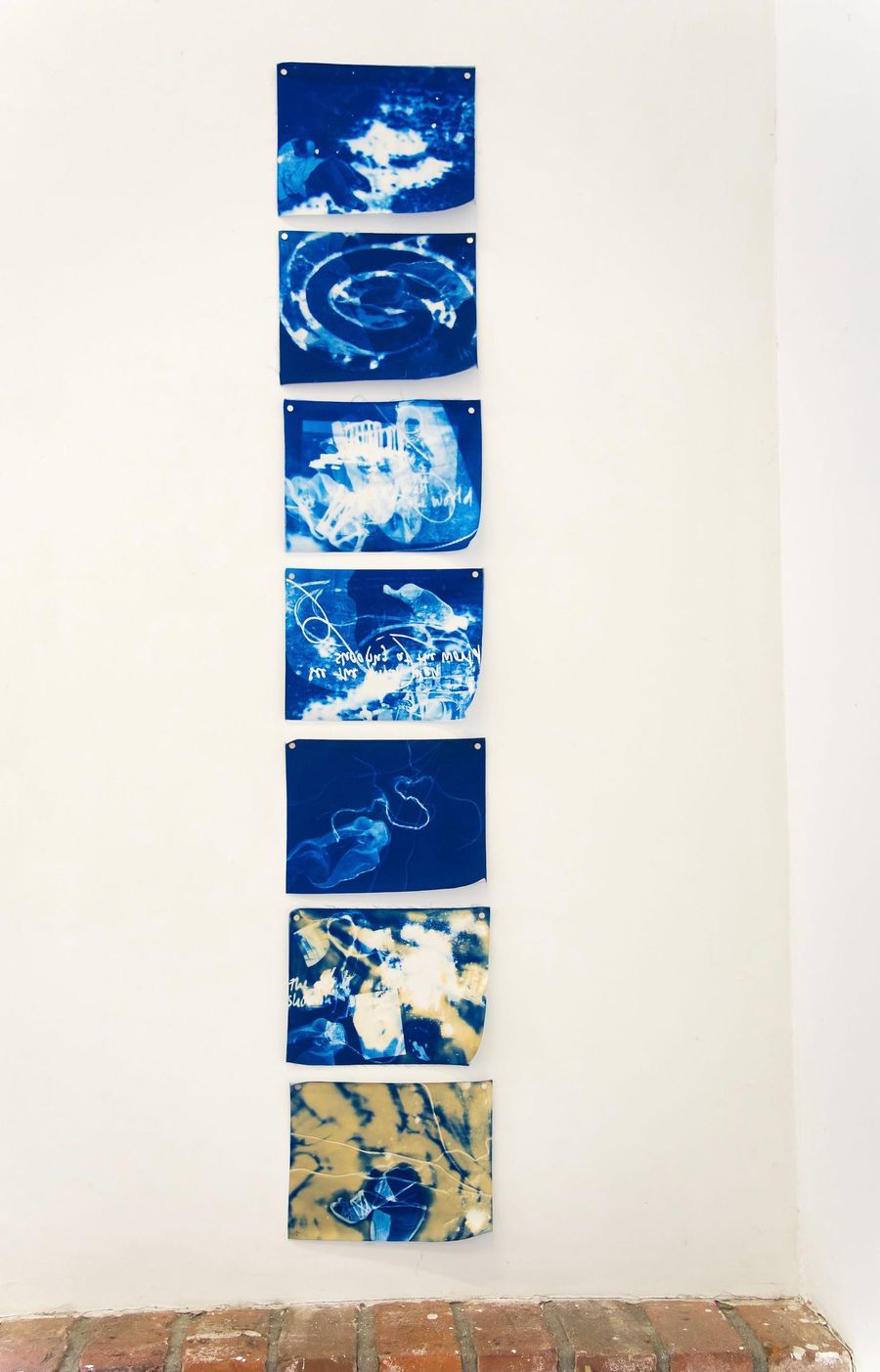 Mimpi Biru II (Indonesian=the blue dream), cyanotypes on fabric