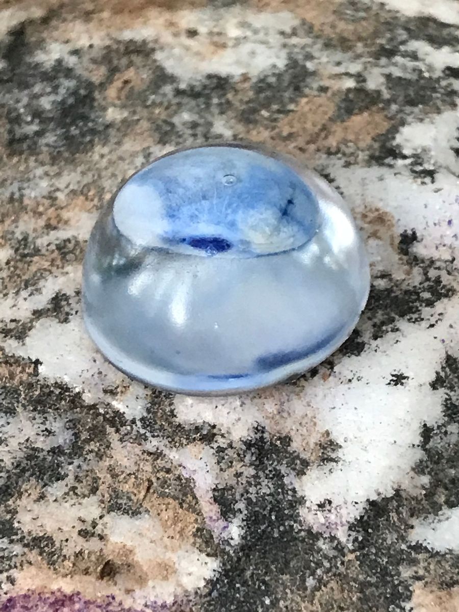 dome, blue bean in resin